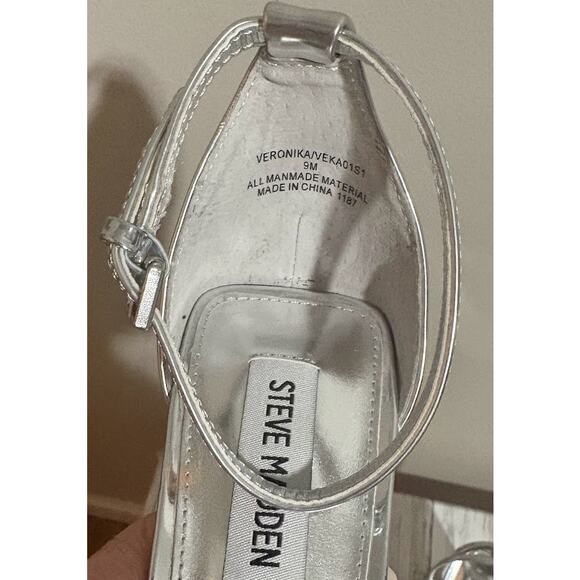 Steve Madden Women's Veronika Silver Platform Sandal Size 9M NWB - Picture 5 of 9